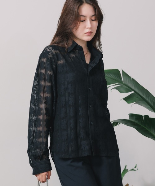 FREE MAX(フリーマックス)の「FREE MAX×Hyoma Flower Lace Shirt / 花柄レースシャツ メンズ 夏物 夏服(シャツ/ブラウス・メンズ・ホワイト・S/L/M)」の14枚目の写真