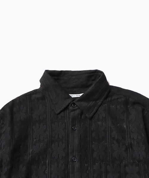 FREE MAX(フリーマックス)の「FREE MAX×Hyoma Flower Lace Shirt / 花柄レースシャツ メンズ 夏物 夏服(シャツ/ブラウス・メンズ・ホワイト・S/L/M)」の9枚目の写真