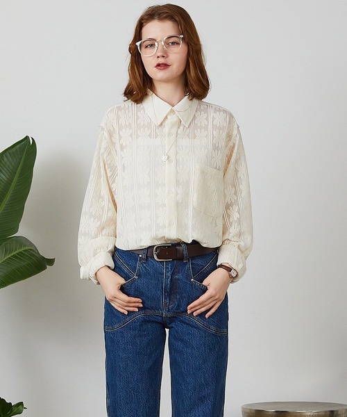 FREE MAX(フリーマックス)の「FREE MAX×Hyoma Flower Lace Shirt / 花柄レースシャツ メンズ 夏物 夏服(シャツ/ブラウス・メンズ・ホワイト・S/L/M)」の21枚目の写真