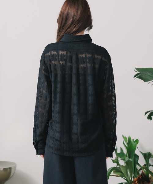 FREE MAX(フリーマックス)の「FREE MAX×Hyoma Flower Lace Shirt / 花柄レースシャツ メンズ 夏物 夏服(シャツ/ブラウス・メンズ・ホワイト・S/L/M)」の6枚目の写真