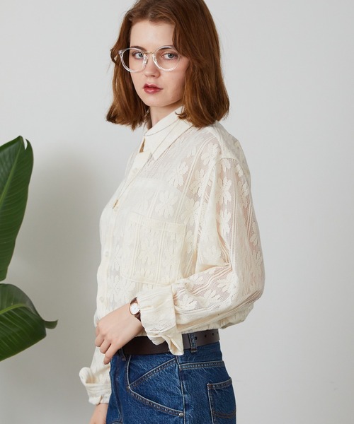 FREE MAX(フリーマックス)の「FREE MAX×Hyoma Flower Lace Shirt / 花柄レースシャツ メンズ 夏物 夏服(シャツ/ブラウス・メンズ・ホワイト・S/L/M)」の20枚目の写真