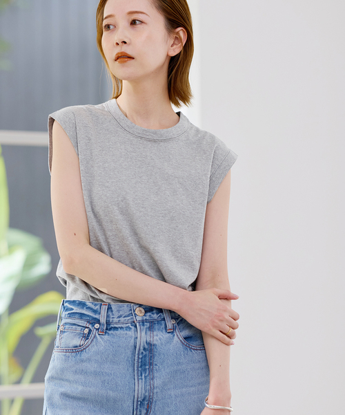 JOURNAL STANDARD(ジャーナルスタンダード)の「《追加》汗ジミ防止ナノシアスリーブレス(Tシャツ/カットソー・レディース・ホワイト/ブラック/グレー・FREE)」の3枚目の写真