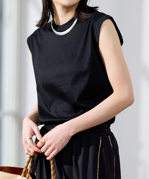 JOURNAL STANDARD(ジャーナルスタンダード)の「《追加》汗ジミ防止ナノシアスリーブレス(Tシャツ/カットソー・レディース・ホワイト/ブラック/グレー・FREE)」の2枚目の写真