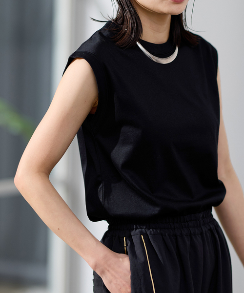 JOURNAL STANDARD(ジャーナルスタンダード)の「《追加》汗ジミ防止ナノシアスリーブレス(Tシャツ/カットソー・レディース・ホワイト/ブラック/グレー・FREE)」の10枚目の写真