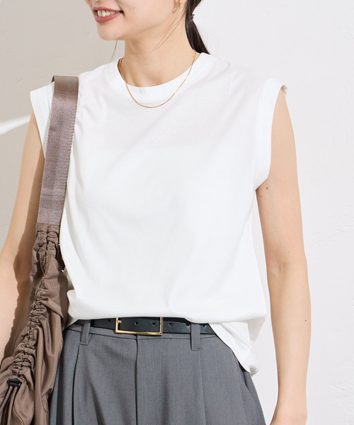 JOURNAL STANDARD(ジャーナルスタンダード)の「《追加》汗ジミ防止ナノシアスリーブレス(Tシャツ/カットソー・レディース・ホワイト/ブラック/グレー・FREE)」の21枚目の写真