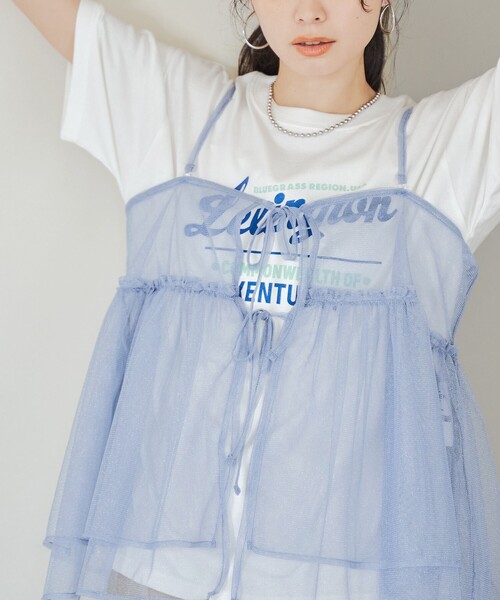 coen(コーエン)の「【セットアイテム】ラメチュールキャミセットロゴTシャツ(Tシャツ/カットソー・レディース・オフホワイト/ライトグレー/レッド/ダークグレー・M/L)」の13枚目の写真