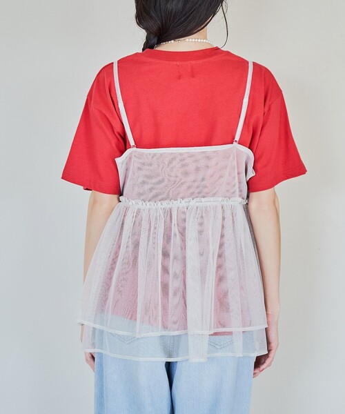 coen(コーエン)の「【セットアイテム】ラメチュールキャミセットロゴTシャツ(Tシャツ/カットソー・レディース・オフホワイト/ライトグレー/レッド/ダークグレー・M/L)」の19枚目の写真