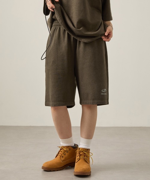 Snap club】セットアップ ヴィンテージ加工 ラインストーンロゴ