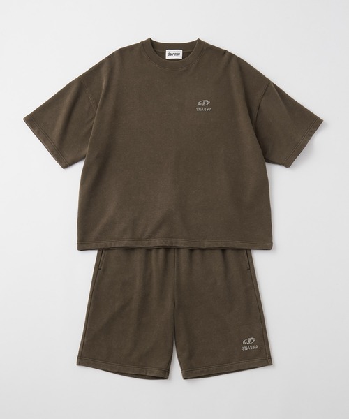 Snap club】セットアップ ヴィンテージ加工 ラインストーンロゴ