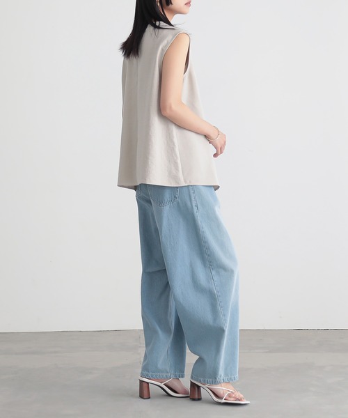 for/c（フォーシー）の「[新色追加]リネンライクアシメブラウス【サスティナブル】（シャツ/ブラウス・レディース・ライトブラウン/オフホワイト/イエロー/ベージュ/スミクロ/ネイビー/ピンク/ダークブラウン・L/M）」の14枚目の写真