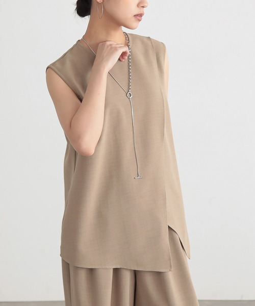 for/c（フォーシー）の「[新色追加]リネンライクアシメブラウス【サスティナブル】（シャツ/ブラウス・レディース・ライトブラウン/オフホワイト/イエロー/ベージュ/スミクロ/ネイビー/ピンク/ダークブラウン・L/M）」の17枚目の写真