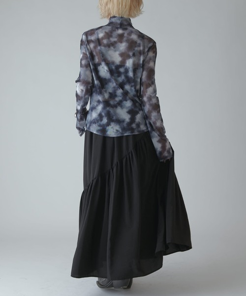 Lui's（ルイス）の「【mi-企画】シアートップス（Tシャツ/カットソー・レディース・グレー/ブラック・FREE）」の4枚目の写真