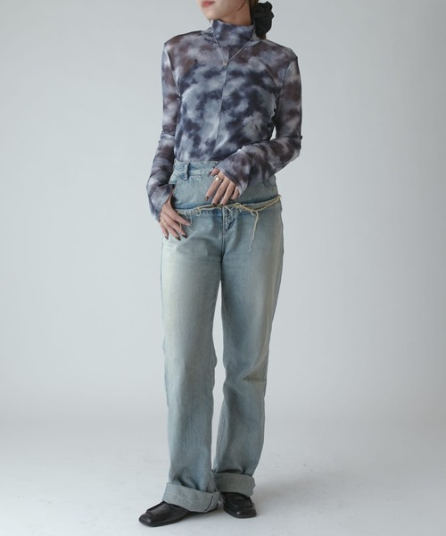 Lui's（ルイス）の「【mi-企画】シアートップス（Tシャツ/カットソー・レディース・グレー/ブラック・FREE）」の5枚目の写真