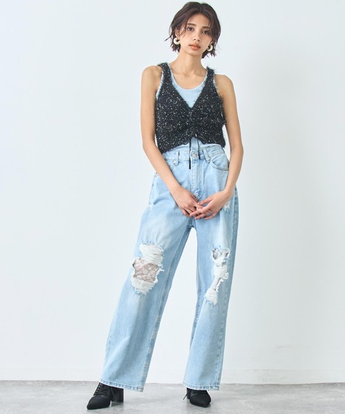 ANAP(アナップ)の「ラメニット ビスチェ(キャミソール・レディース・ピンク/ライトグレー/ブラック・FREE)」の19枚目の写真