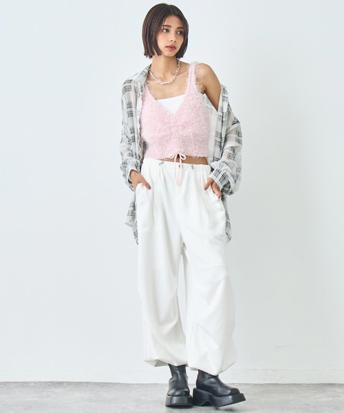 ANAP(アナップ)の「ラメニット ビスチェ(キャミソール・レディース・ピンク/ライトグレー/ブラック・FREE)」の11枚目の写真