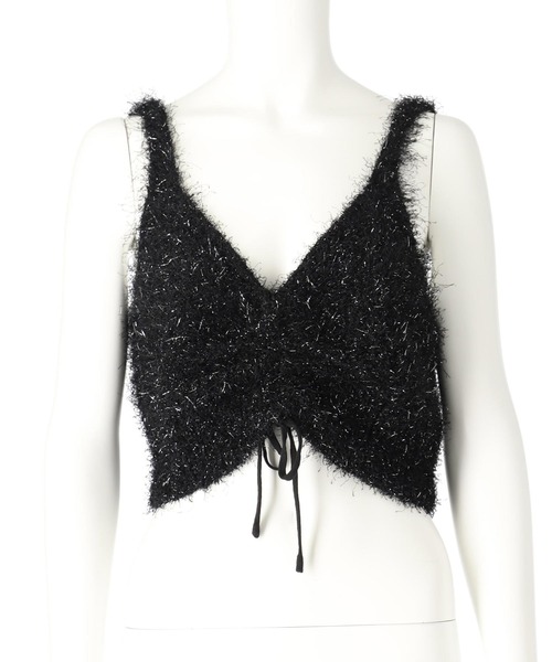 ANAP(アナップ)の「ラメニット ビスチェ(キャミソール・レディース・ピンク/ライトグレー/ブラック・FREE)」の6枚目の写真