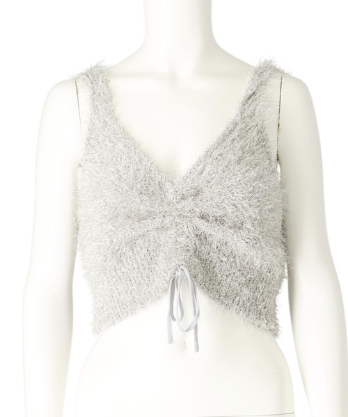 ANAP(アナップ)の「ラメニット ビスチェ(キャミソール・レディース・ピンク/ライトグレー/ブラック・FREE)」の5枚目の写真