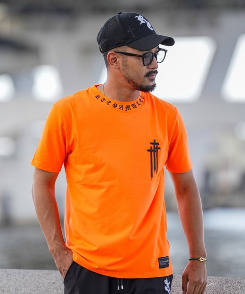 adamsJUGGLER(アダムスジャグラー)の「RTEGOEネック Cティー(Tシャツ/カットソー・メンズ・ブラック/オレンジ/ホワイト・S/M/L/XL/XXL)」の14枚目の写真