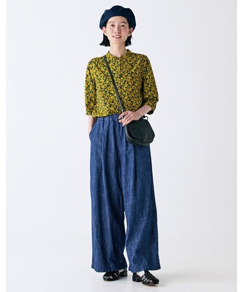 Sunny clouds(サニークラウズ)の「サニークラウズ ひまわり畑シャツ〈レディース〉(シャツ/ブラウス・レディース・イエロー系その他・3L/LL/L/M/MP)」の6枚目の写真