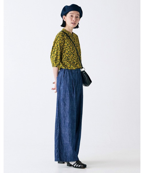 Sunny clouds(サニークラウズ)の「サニークラウズ ひまわり畑シャツ〈レディース〉(シャツ/ブラウス・レディース・イエロー系その他・3L/LL/L/M/MP)」の7枚目の写真