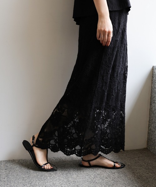 select MOCA Et（セレクトモカエト）の「【Et】Lace I-line skirt（スカート・レディース・ブラック/ベージュ・FREE）」の22枚目の写真