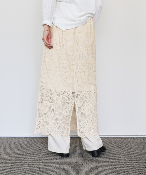 select MOCA Et（セレクトモカエト）の「【Et】Lace I-line skirt（スカート・レディース・ブラック/ベージュ・FREE）」の14枚目の写真