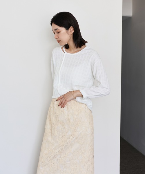 select MOCA Et（セレクトモカエト）の「【Et】Lace I-line skirt（スカート・レディース・ブラック/ベージュ・FREE）」の10枚目の写真