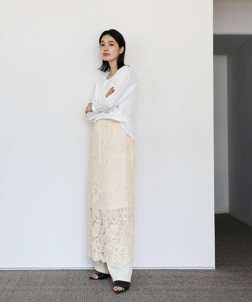 select MOCA Et（セレクトモカエト）の「【Et】Lace I-line skirt（スカート・レディース・ブラック/ベージュ・FREE）」の11枚目の写真