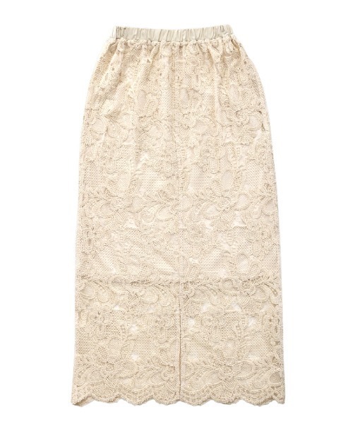 select MOCA Et（セレクトモカエト）の「【Et】Lace I-line skirt（スカート・レディース・ブラック/ベージュ・FREE）」の6枚目の写真