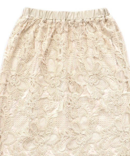 select MOCA Et（セレクトモカエト）の「【Et】Lace I-line skirt（スカート・レディース・ブラック/ベージュ・FREE）」の8枚目の写真