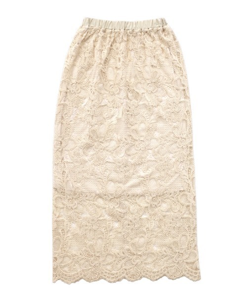 select MOCA Et（セレクトモカエト）の「【Et】Lace I-line skirt（スカート・レディース・ブラック/ベージュ・FREE）」の5枚目の写真