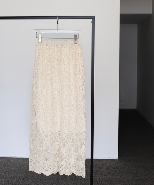 select MOCA Et（セレクトモカエト）の「【Et】Lace I-line skirt（スカート・レディース・ブラック/ベージュ・FREE）」の20枚目の写真