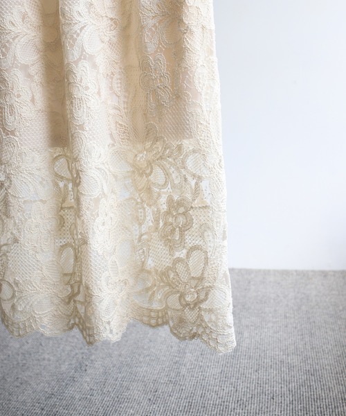 select MOCA Et（セレクトモカエト）の「【Et】Lace I-line skirt（スカート・レディース・ブラック/ベージュ・FREE）」の12枚目の写真