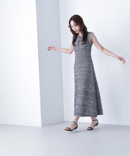 NATURAL BEAUTY BASIC（ナチュラルビューティーベーシック）の「◇フリンジツイードニットワンピース（ワンピース・レディース・ブラック系その他/ベージュ系その他・MEDIUM/P/S）」の17枚目の写真