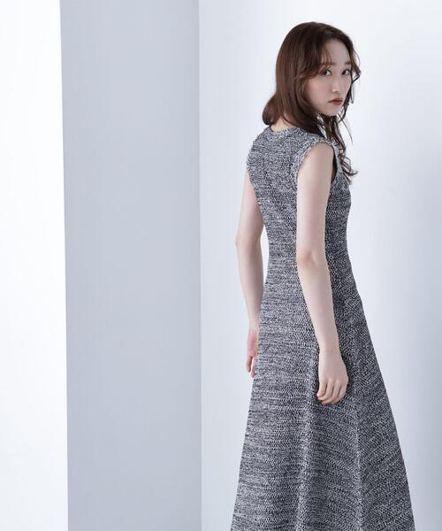 NATURAL BEAUTY BASIC（ナチュラルビューティーベーシック）の「◇フリンジツイードニットワンピース（ワンピース・レディース・ブラック系その他/ベージュ系その他・MEDIUM/P/S）」の18枚目の写真