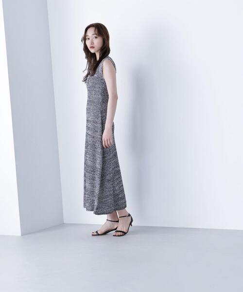 NATURAL BEAUTY BASIC（ナチュラルビューティーベーシック）の「◇フリンジツイードニットワンピース（ワンピース・レディース・ブラック系その他/ベージュ系その他・MEDIUM/P/S）」の21枚目の写真