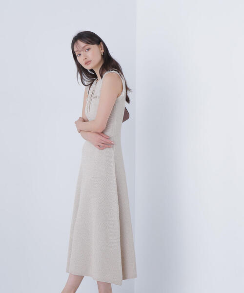 ツイードニットワンピース NATURAL BEAUTY BASIC フリンジツイードニットワンピース | NATURAL BEAUTY BASIC