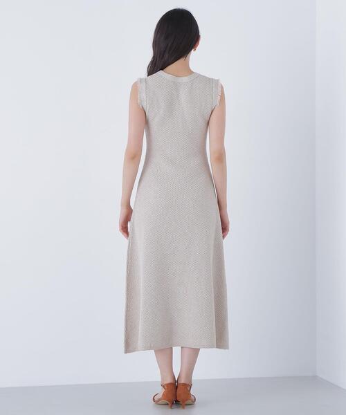 NATURAL BEAUTY BASIC（ナチュラルビューティーベーシック）の「◇フリンジツイードニットワンピース（ワンピース・レディース・ブラック系その他/ベージュ系その他・MEDIUM/P/S）」の10枚目の写真