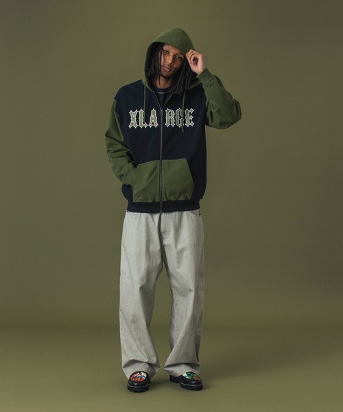 XLARGE（エクストララージ）の「COLOR BLOCK ZIP HOODED SWEATSHIRT（パーカー・メンズ・ブラック/オリーブ/ベージュ・S/M/L/XL）」の13枚目の写真