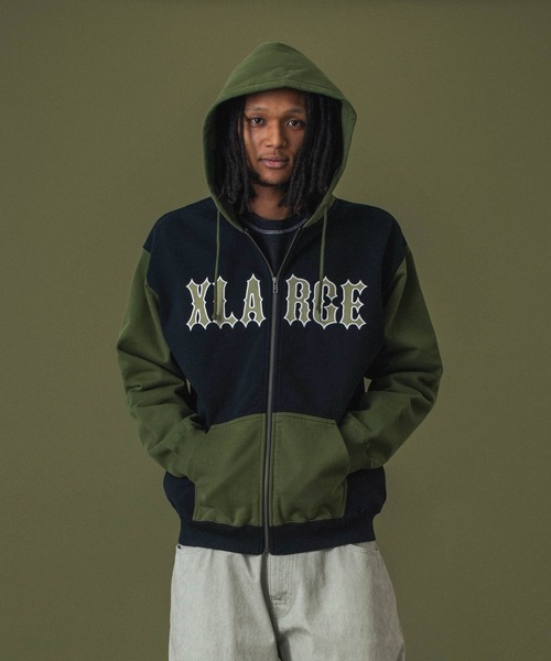 XLARGE（エクストララージ）の「COLOR BLOCK ZIP HOODED SWEATSHIRT（パーカー・メンズ・ブラック/オリーブ/ベージュ・S/M/L/XL）」の14枚目の写真