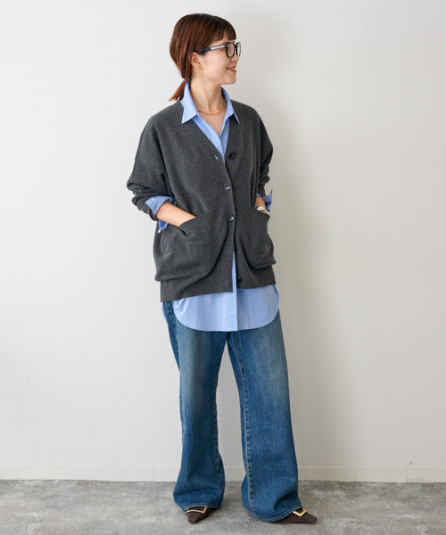 Spick & Span（スピックアンドスパン）の「《追加》ダブルジャガードカーディガン（カーディガン/ボレロ・レディース・チャコールグレー/レッド/ブラック・FREE）」の17枚目の写真