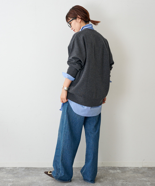 タグ付き☆ Spick and Span ダブルジャガードカーディガン グレー Spick & Span（スピックアンドスパン）の「《追加》ダブルジャガード