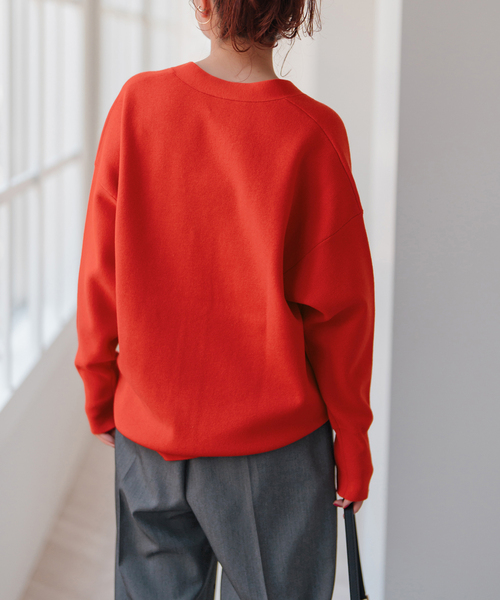 Spick & Span（スピックアンドスパン）の「《追加》ダブルジャガードカーディガン（カーディガン/ボレロ・レディース・チャコールグレー/レッド/ブラック・FREE）」の18枚目の写真