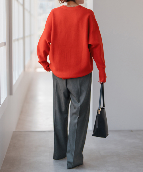 Spick & Span（スピックアンドスパン）の「《追加》ダブルジャガードカーディガン（カーディガン/ボレロ・レディース・チャコールグレー/レッド/ブラック・FREE）」の20枚目の写真