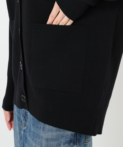 新品タグ付き 今季 Spic&Span ダブルジャガードカーディガン 黒 Spick＆Span カーディガン 「追加」ダブルジャガード