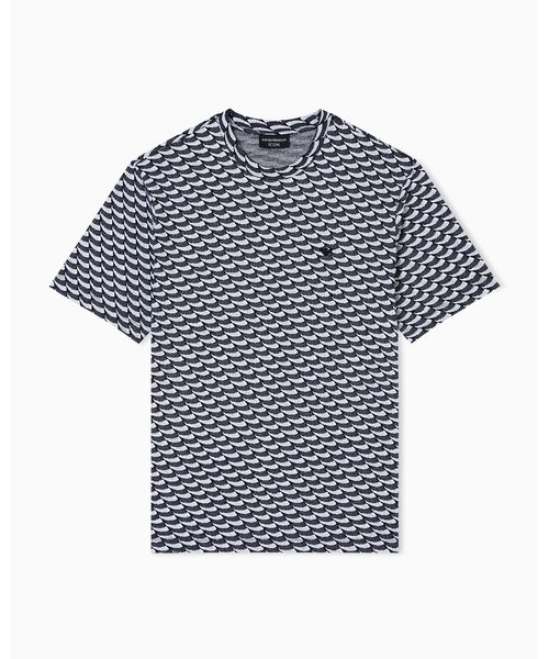 EMPORIO ARMANI(エンポリオアルマーニ)の「【エンポリオ アルマーニ】ASV Icon セーター ジャカードジャージー オプアートモチーフ(Tシャツ/カットソー・メンズ・ホワイト・SMALL/XX-LARGE/X-SMALL/X-LARGE/MEDIUM/LARGE)」の5枚目の写真