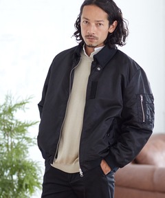 SALON adam et rope' スタンドカラーミリタリーショートブルゾン セール】[24SS]【撥水加工・洗える】スタンドカラーミリタリー