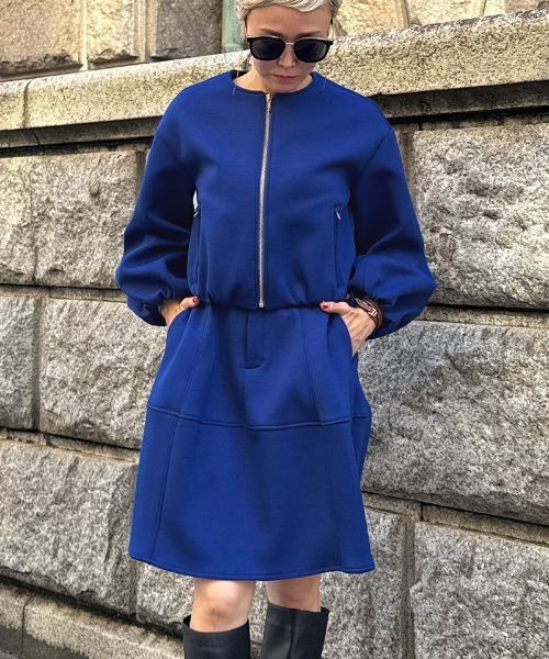 JENNE ジェンヌ カットソー切り替えminiスカート S カットソー切り替え