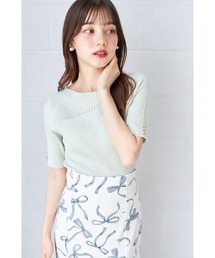 tocco closet（トッコ　クローゼット）の「【ZOZO限定】アシンメトリーネックラメリブニットトップス（ニット/セーター・レディース）」
