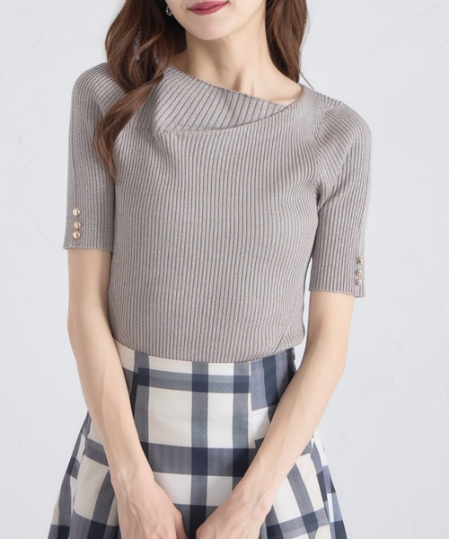 アシンメトリーリブニット アシンメトリーリブニット（ニット）｜ánuans（アニュアンス